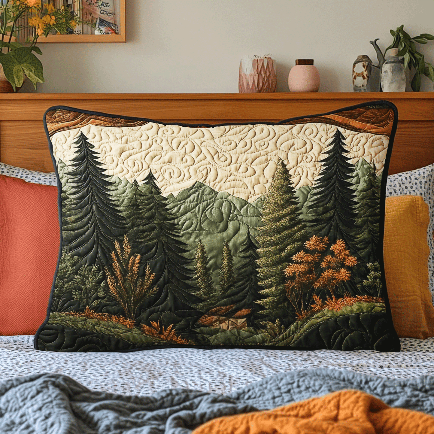 Woodland Wanderlust Quilted Bedding Pillow Case NCU0DV5055