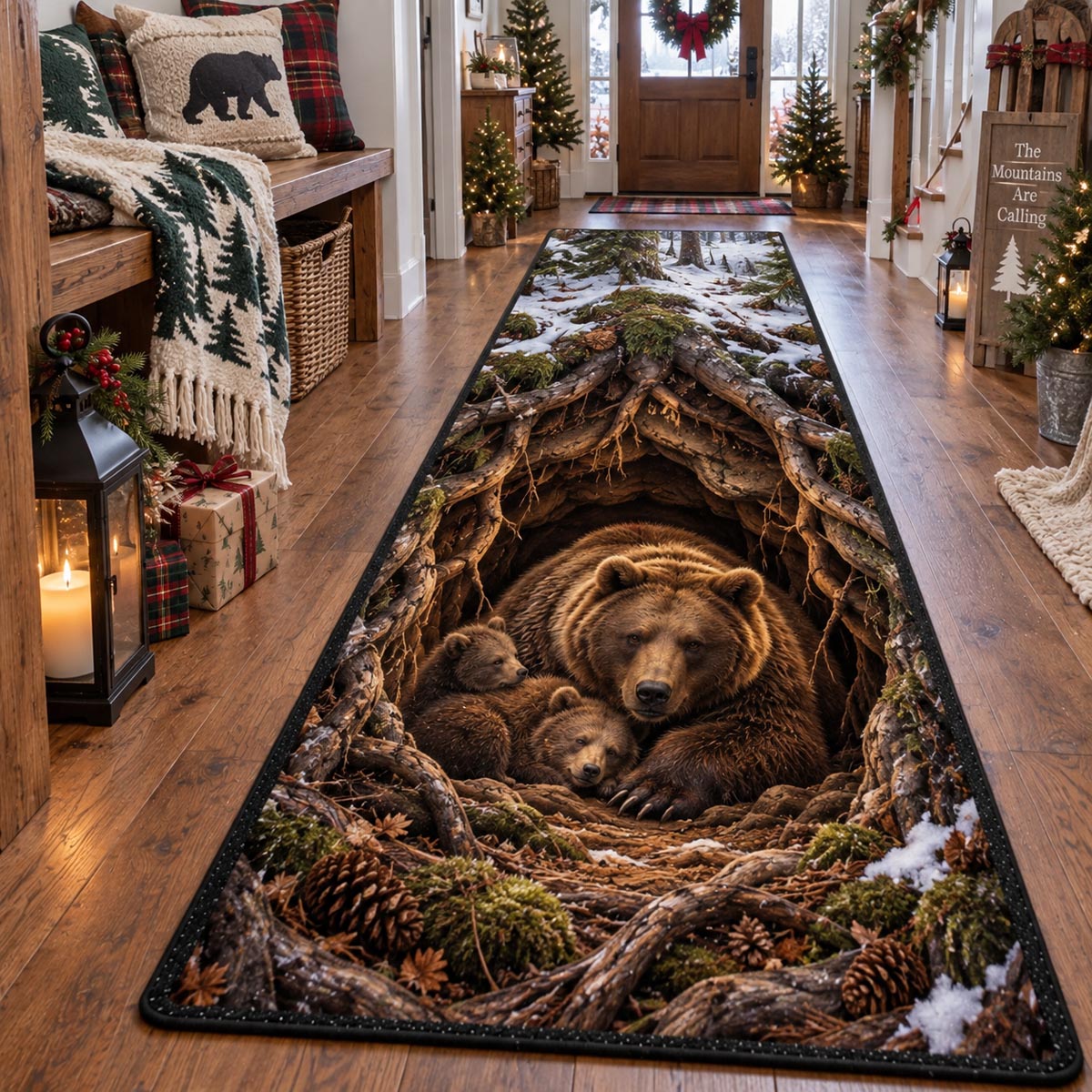 Woodland Bear Hideaway Runner Carpet NCU0DV10154