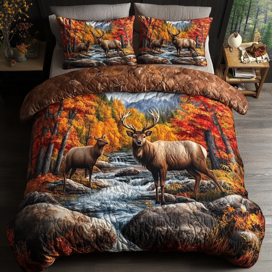 Woodland Beauty 3-Piece Quilted Bedding Set NCU0DK7230