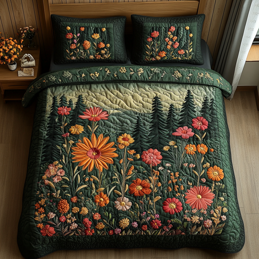 Woodland Bloom 3-Piece Quilted Bedding Set NCU0DV4754