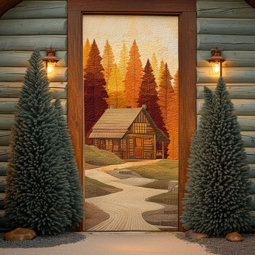 Woodland Cabin Quilted Door Cover NCU0DV8775
