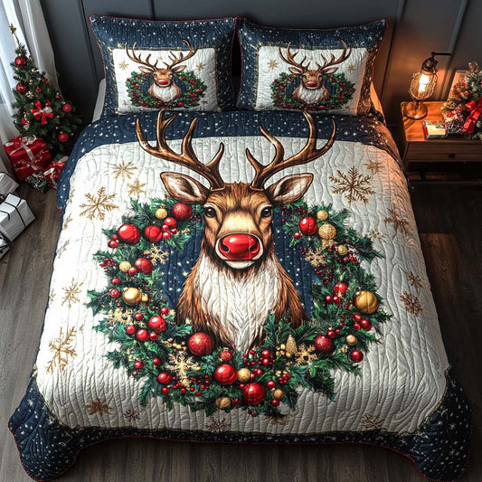 Woodland Christmas Charm 3-Piece Quilted Bedding Set NCU0XD200