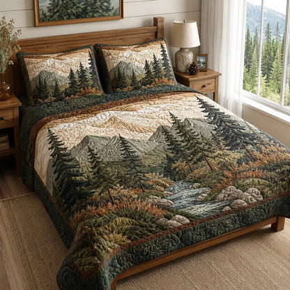 Woodland Creek 3-Piece Quilted Bedding Set NCU0DV10071