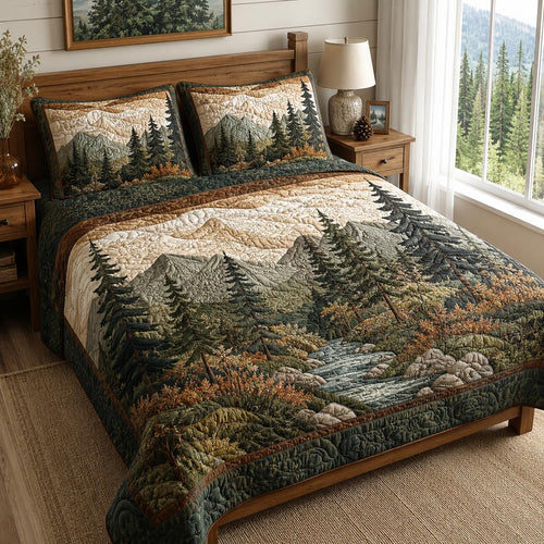 Woodland Creek 3-Piece Quilted Bedding Set NCU0DV10071