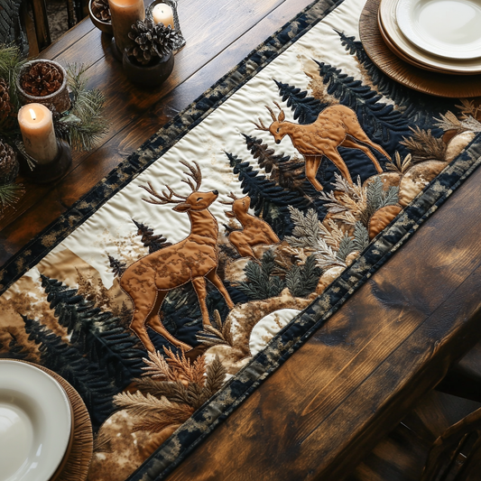 Woodland Deer Quilted Table Runner NCU0DV5080