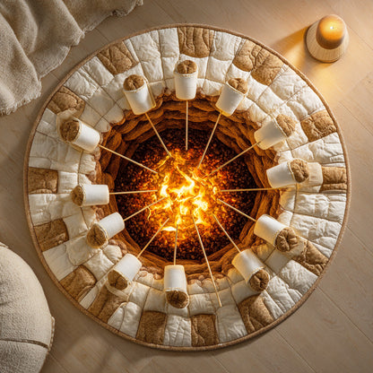 Woodland Ember Ring Quilted Round Mat NCU0TD1659