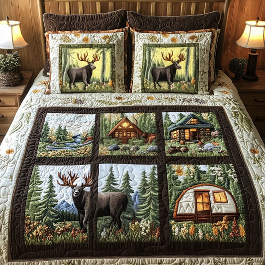 Woodland Escape 3-Piece Quilted Bedding Set NCU0NT5594