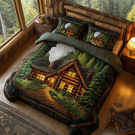 Woodland Escape 3-Piece Quilted Bedding Set NCU0PT3257