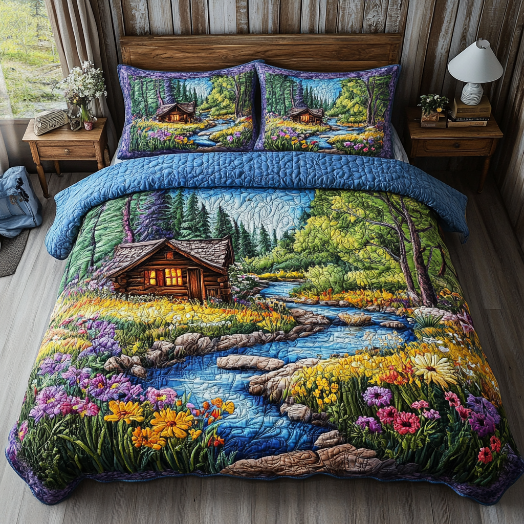 Woodland Escape 3-Piece Quilted Bedding Set NCU0VL2276