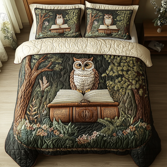 Woodland Eyes 3-Piece Quilted Bedding Set NCU0DK7319