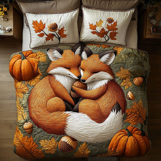 Woodland Fox Tales 3-Piece Quilted Bedding Set NCU0PT7935