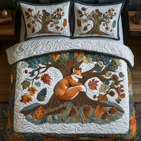 Woodland Fox Tracks 3-Piece Quilted Bedding Set NCU0PT7936