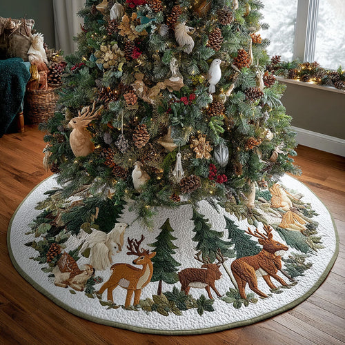 Woodland Haven Christmas Quilted Tree Skirt NCU0PT10746