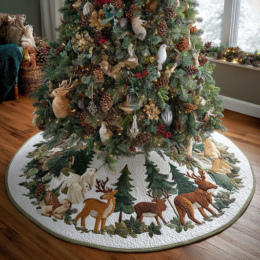 Woodland Haven Christmas Quilted Tree Skirt NCU0PT10746