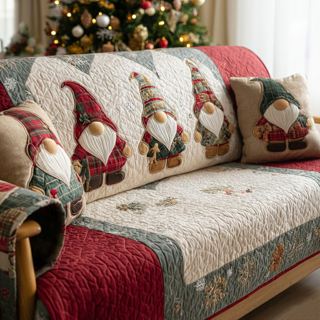 Woodland Holiday Friends Quilted Sofa Cover NCU0PT10484