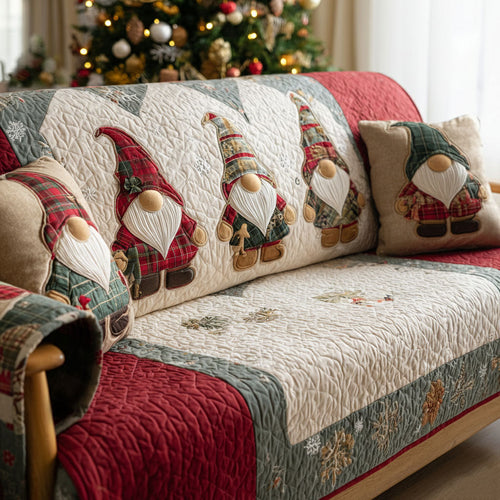 Woodland Holiday Friends Quilted Sofa Cover NCU0PT10484
