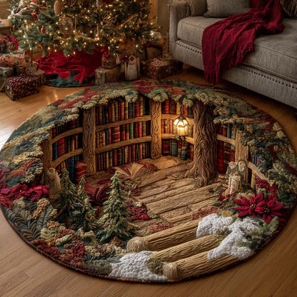 Woodland Library Quilted Round Mat NCU0NT11239