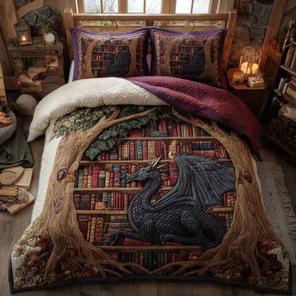 Woodland Library Retreat 3-Piece Quilted Bedding Set NCU0XD1904