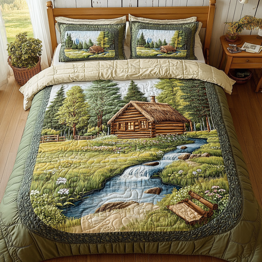 Woodland Lodge 3-Piece Quilted Bedding Set NCU0DK7047