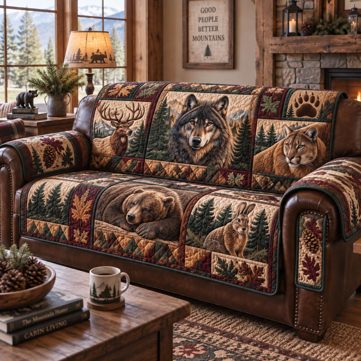 Woodland Lodge Quilted Sofa Cover NCU0DV10107