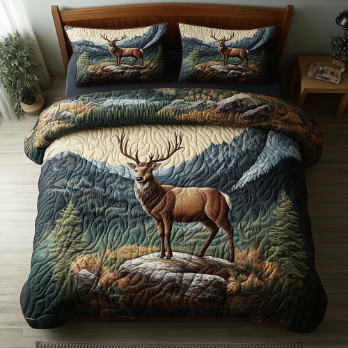 Woodland Majesty 3-Piece Quilted Bedding Set NCU0DK7201