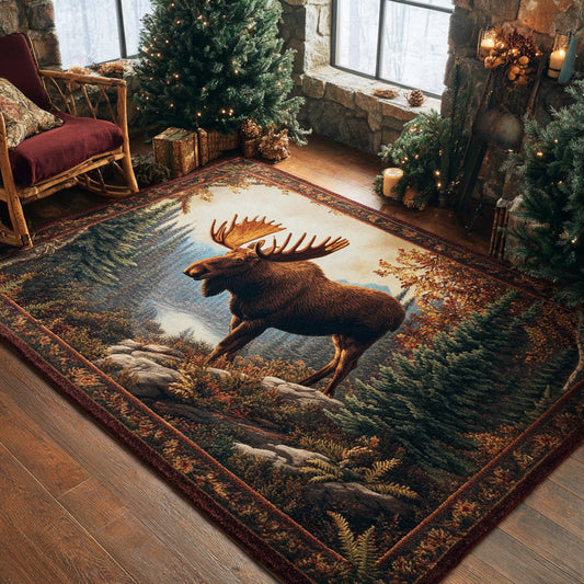 Woodland Moose Area Rug NCU0TD1979