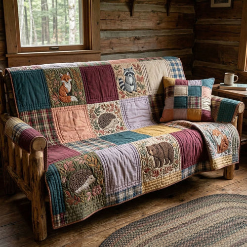 Woodland Patchwork Quilted Sofa Cover NCU0NT12561