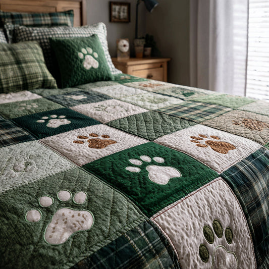 Woodland Paws 3-Piece Quilted Bedding Set NCU0DV8971