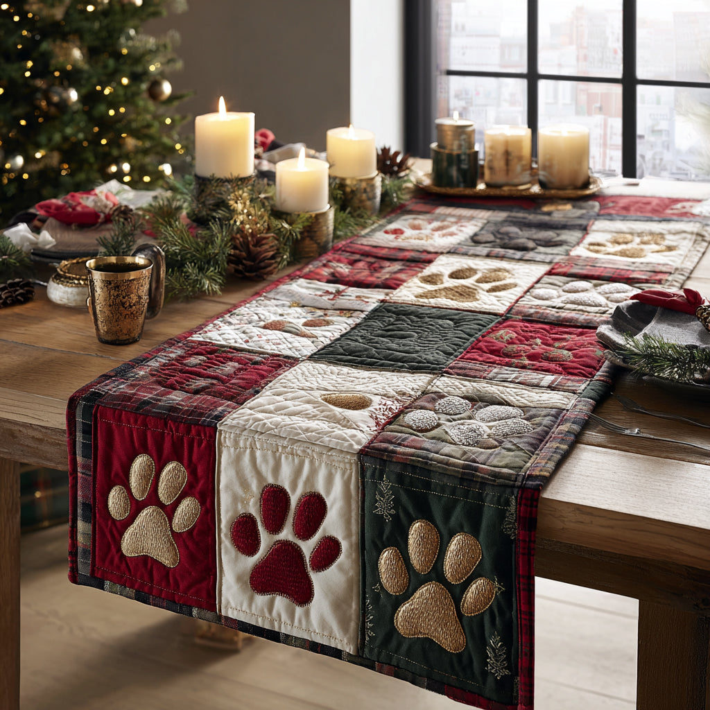 Woodland Paws Quilted Table Runner NCU0DV8945
