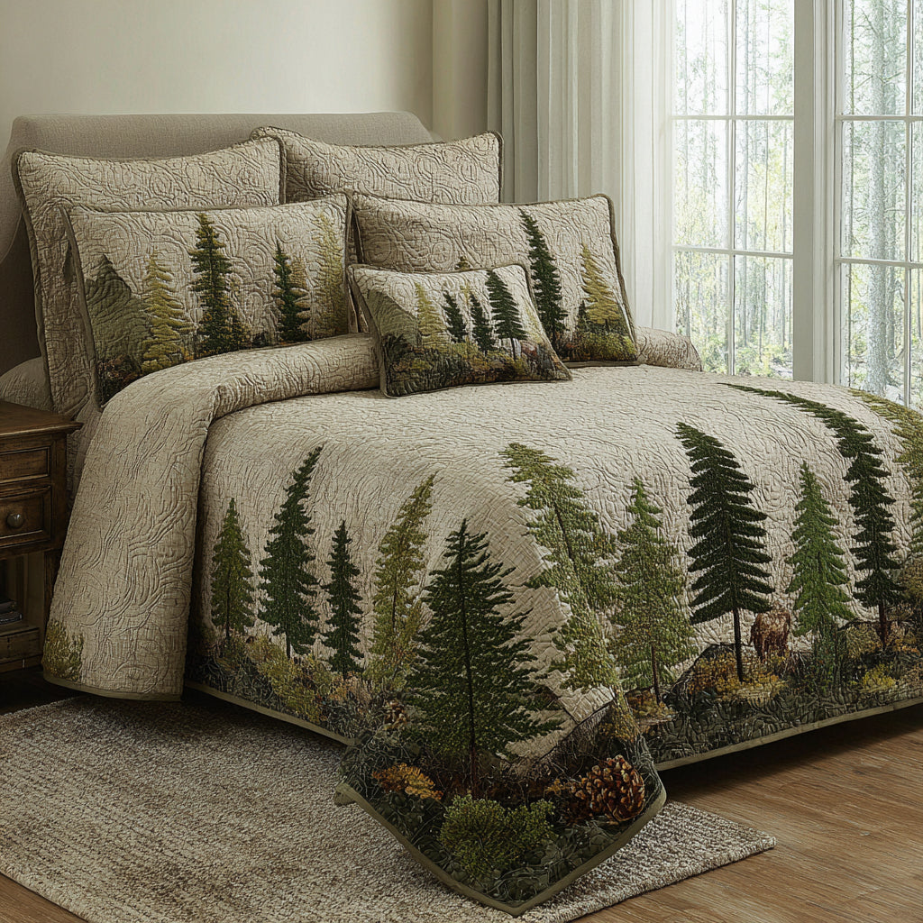 Woodland Peace 3-Piece Quilted Bedding Set NCU0DV8878