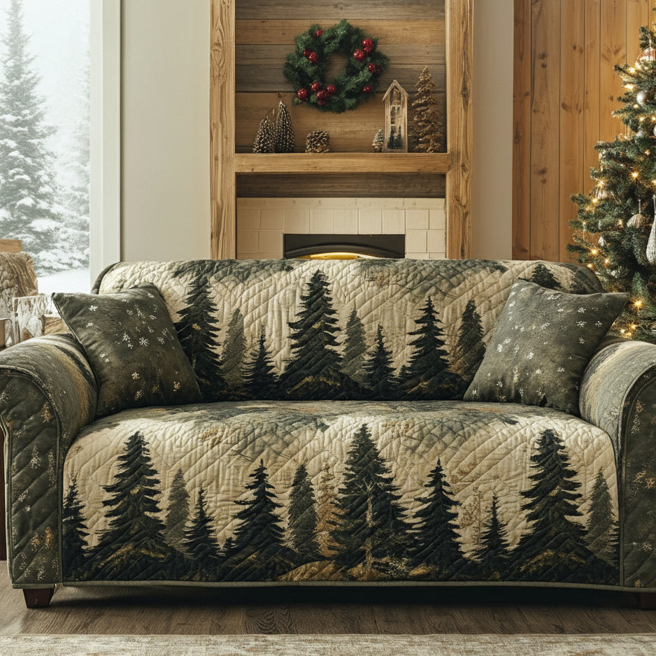 Woodland Peace Quilted Sofa Cover NCU0DV8619