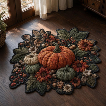 Woodland Pumpkin Bouquet Custom Shape Area Rug NCU0DV10013