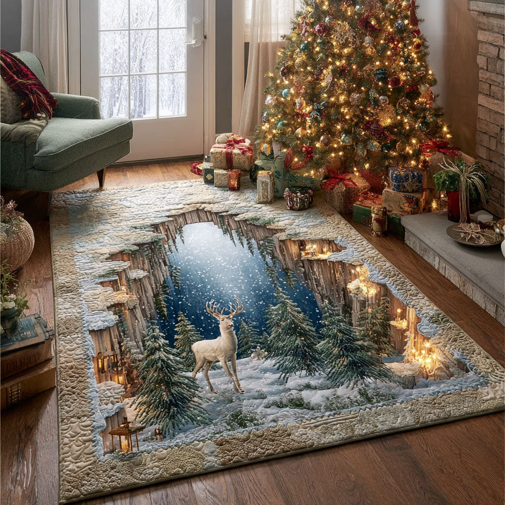 Woodland Reindeer Dreams Area Rug NCU0PT10554