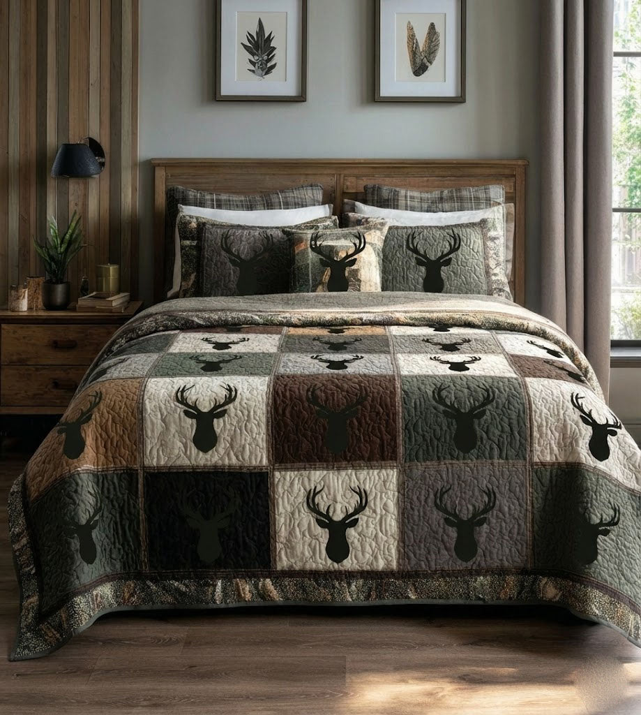 Woodland Retreat 3-Piece Quilted Bedding Set NCU0DK11905