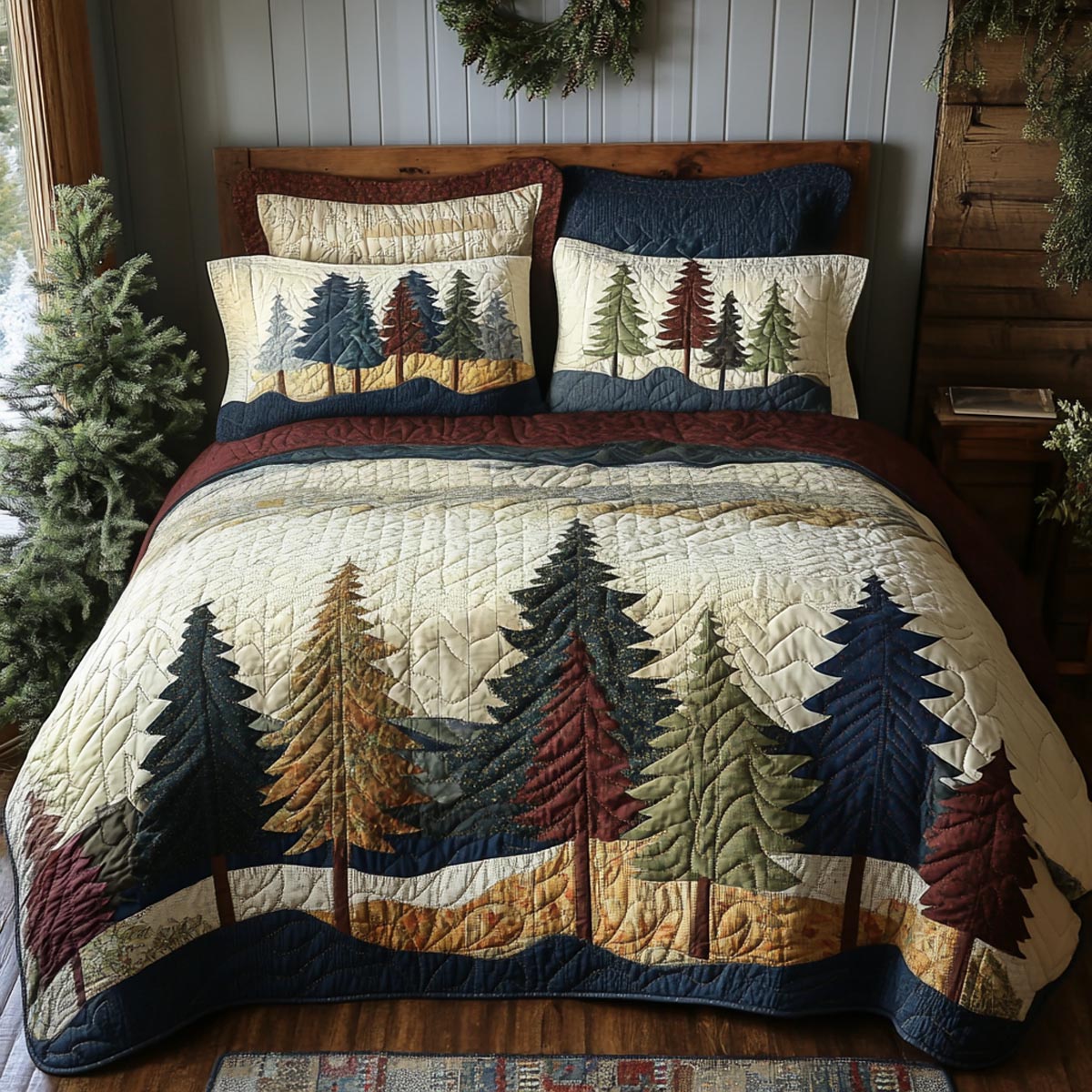 Woodland Retreat 3-Piece Quilted Bedding Set NCU0DV9527