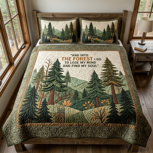 Woodland Retreat 3-Piece Quilted Bedding Set NCU0DV9707