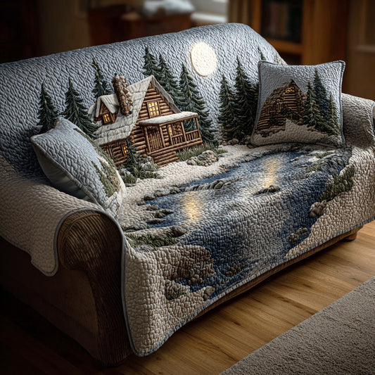 Woodland Rustic Calm Quilted Sofa Cover NCU0TD1796