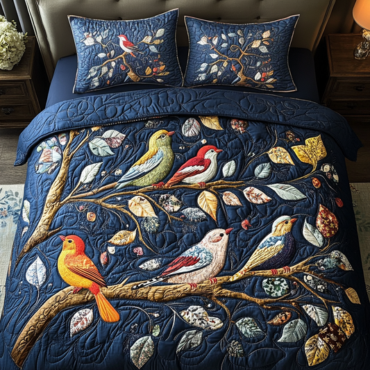 Woodland Serenade 3-Piece Quilted Bedding Set NCU0VH1105