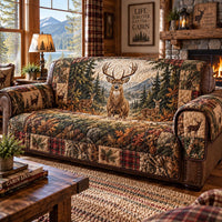 Woodland Stag Retreat Quilted Sofa Cover NCU0DV10194