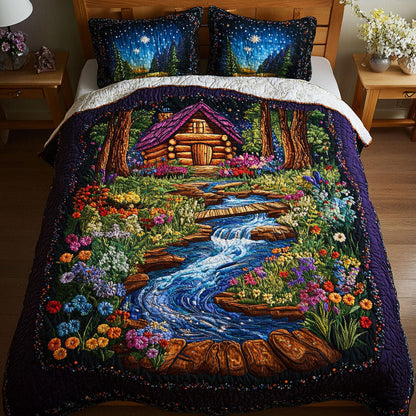 Woodland Stream 3-Piece Quilted Bedding Set NCU0NT3662