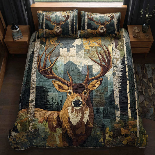 Woodland Stride 3-Piece Quilted Bedding Set NCU0PT7465