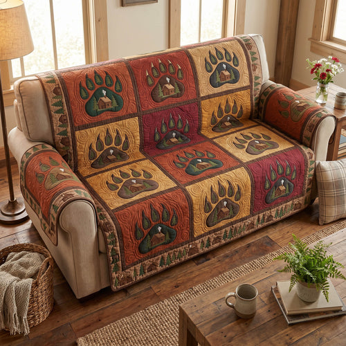 Woodland Tracks Quilted Sofa Cover NCU0TD2802