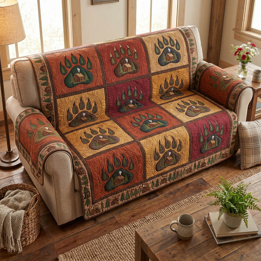 Woodland Tracks Quilted Sofa Cover NCU0TD2802