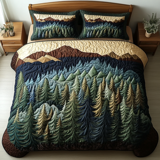 Woodland View 3-Piece Quilted Bedding Set NCU0DK7503