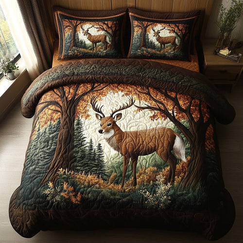 Woodland Watch 3-Piece Quilted Bedding Set NCU0DV6935