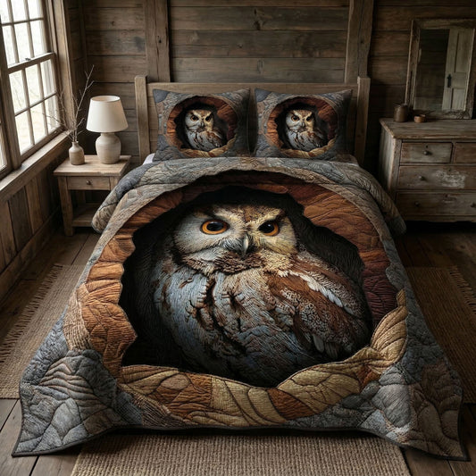 Woodland Watch 3-Piece Quilted Bedding Set NCU0NT12544