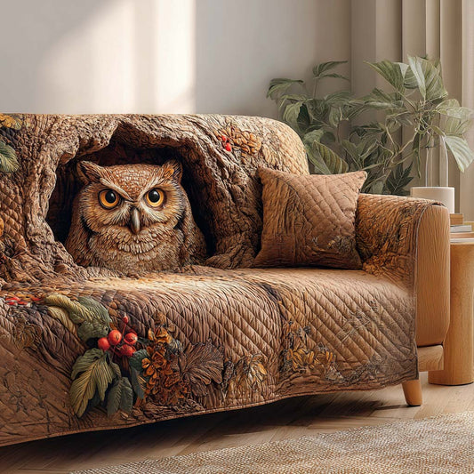 Woodland Watch Quilted Sofa Cover NCU0XD1476