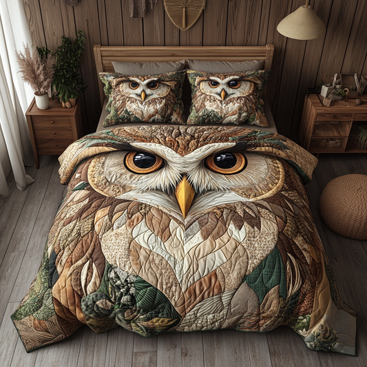 Woodland Watcher 3-Piece Quilted Bedding Set NCU0VL1059