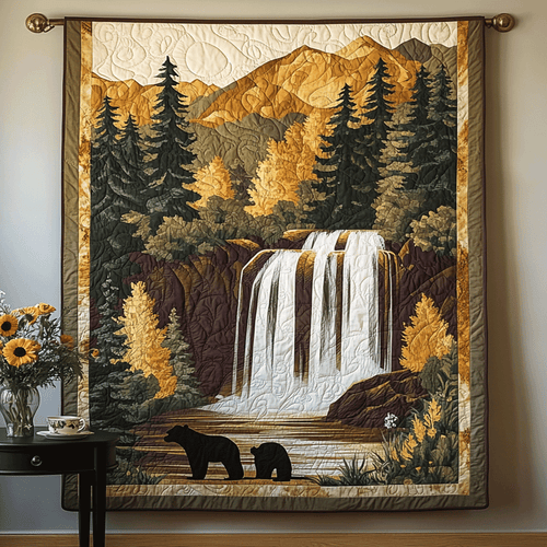 Woodland Waterfall Art Quilt Hanging NCU0TL989