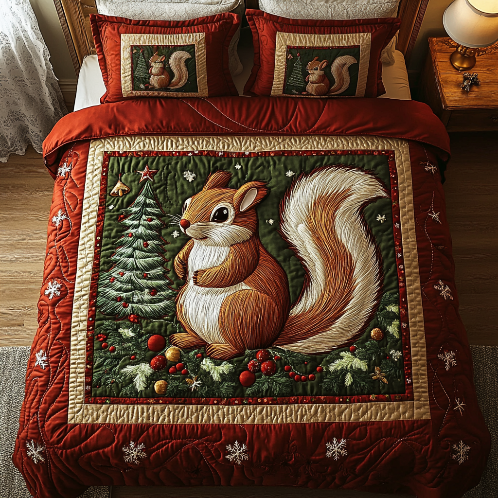 Woodland Whimsy 3-Piece Quilted Bedding Set NCU0VH771